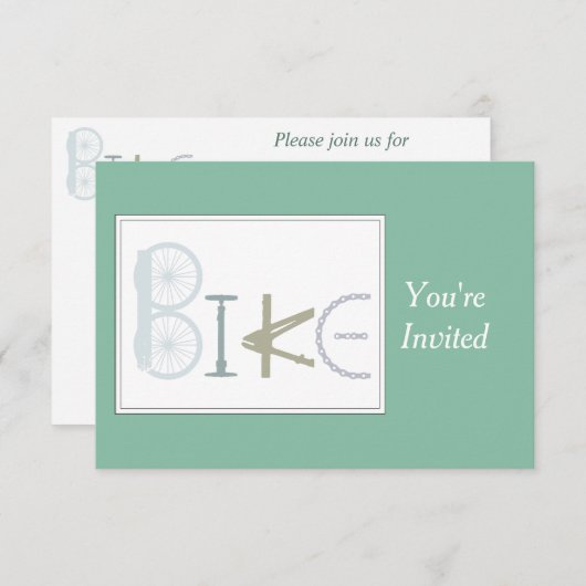 カスタム誕生日パーティー，自転車，サイクル，サイクリング 招待状 (正面/裏面)