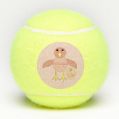 カスタム誕生日ピンクの女の子ヒックテニスボール テニスボール (裏面)