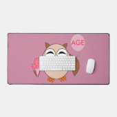 カスタム誕生日フクロウ デスクマット (キーボード&マウス)