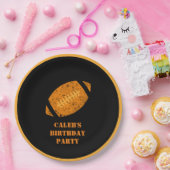 カスタム誕生日ブラック&金ゴールド ペーパープレート (パーティー)
