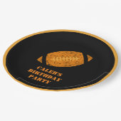 カスタム誕生日ブラック&金ゴールド ペーパープレート (アングル)