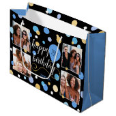 カスタム誕生日ブルー30th ラージペーパーバッグ (正面アングル)