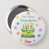 カスタム誕生日ボタン(先生テンプレート) 缶バッジ (正面&裏面)
