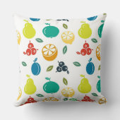 カスタム誕生日モノグラムカラフルフルーツシンプル クッション (裏面)