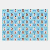 カスタム誕生日ラッピング紙カラフルブルー ラッピングペーパーシート (正面3)