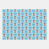 カスタム誕生日ラッピング紙カラフルブルー ラッピングペーパーシート (正面2)