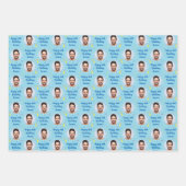 カスタム誕生日ラッピング紙カラフルブルー ラッピングペーパーシート (正面)