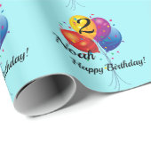 カスタム誕生日ラッピング紙名YEARバルーン ラッピングペーパー (ロールコーナー)