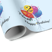 カスタム誕生日ラッピング紙名YEARバルーン ラッピングペーパー (ロールコーナー)