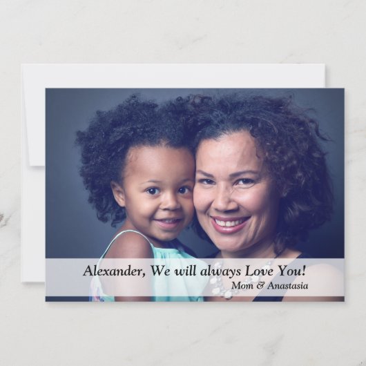 カスタム誕生日写真の個人用設定 カード (正面)