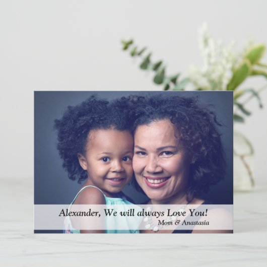 カスタム誕生日写真の個人用設定 カード (スタンド正面)