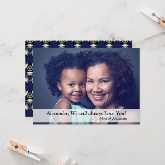 カスタム誕生日写真の個人用設定 カード (正面/裏面インサイチュ)