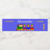 カスタム誕生日初の列車と気球 ペットボトルラベル (シングルラベル)