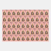 カスタム誕生日包装紙パーティーハットピンク ラッピングペーパーシート (正面2)