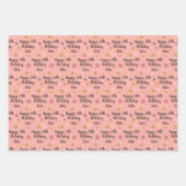 カスタム誕生日名と年齢の折り返し紙シート ラッピングペーパーシート (正面3)