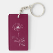 カスタム誕生日威厳がある用の誕生の花のギフト キーホルダー (裏面)