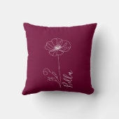 カスタム誕生日威厳がある用の誕生の花のギフト クッション (裏面)