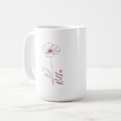 カスタム誕生日威厳がある用の誕生の花のギフト コーヒーマグカップ (正面左)