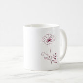 カスタム誕生日威厳がある用の誕生の花のギフト コーヒーマグカップ (正面右)