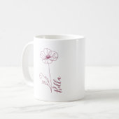カスタム誕生日威厳がある用の誕生の花のギフト コーヒーマグカップ (正面左)