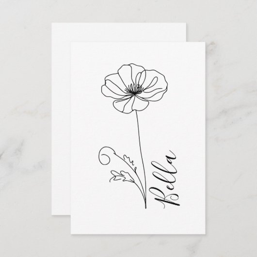 カスタム誕生日威厳がある用の誕生の花のギフト サンキューカード (正面/裏面)