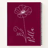 カスタム誕生日威厳がある用の誕生の花のギフト ノートブック (裏面)