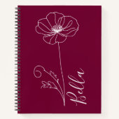 カスタム誕生日威厳がある用の誕生の花のギフト ノートブック (正面)