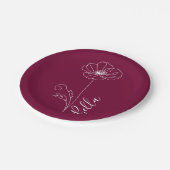 カスタム誕生日威厳がある用の誕生の花のギフト ペーパープレート (アングル)