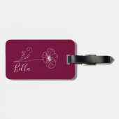 カスタム誕生日威厳がある用の誕生の花のギフト ラゲッジタグ (裏面横)