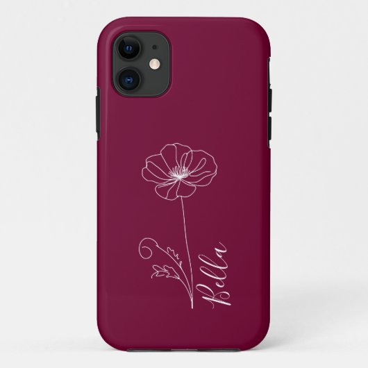 カスタム誕生日威厳がある用の誕生の花のギフト Case-Mate iPhoneケース (裏面)