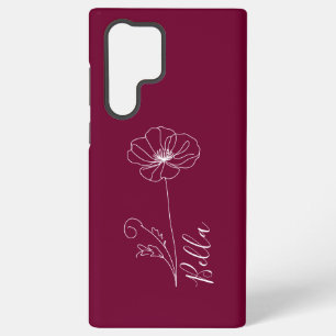 カスタム誕生日威厳がある用の誕生の花のギフト SAMSUNG GALAXY S22 ULTRAケース
