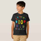 カスタム誕生日年齢パーソナライズされた子供少年 Tシャツ (正面フル)
