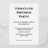 カスタム誕生日招待状とパーティーカード 箔招待状 (正面)