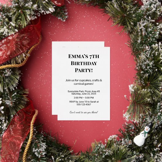 カスタム誕生日招待状とパーティーカード 箔招待状 (インサイチュ)