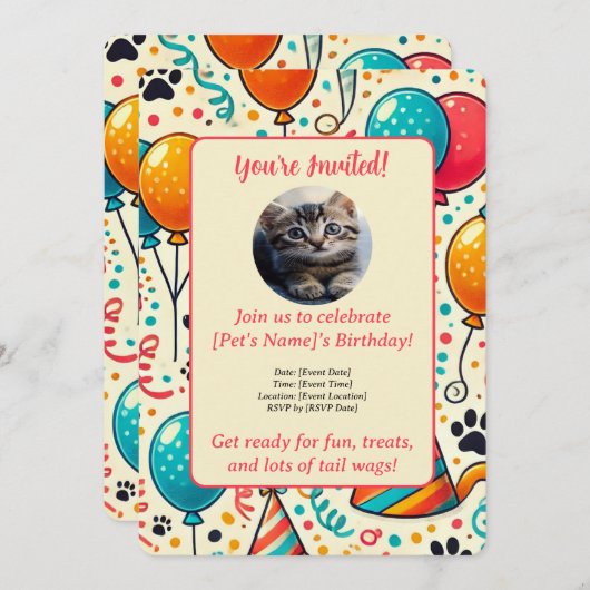 カスタム誕生日招待状カードパーソナライズされた- 招待状 (正面/裏面)