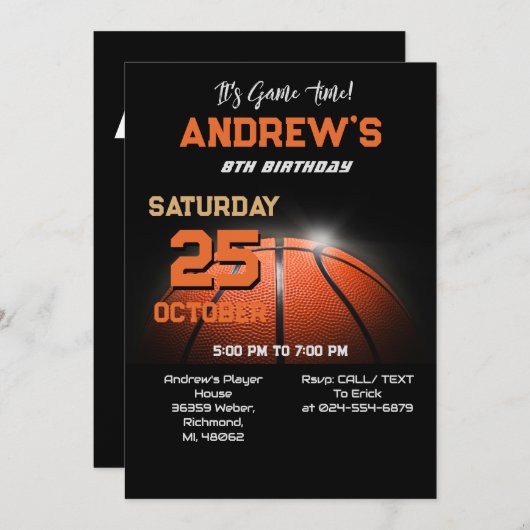 カスタム誕生日招待状テンプレート 招待状 (正面/裏面)