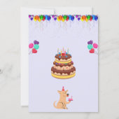 カスタム誕生日招待状付きカラフルデザイン 招待状 (裏面)