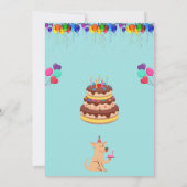 カスタム誕生日招待状付きカラフルデザイン 招待状 (裏面)