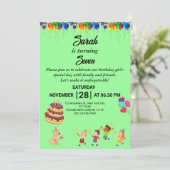 カスタム誕生日招待状付きカラフルデザイン 招待状 (スタンド正面)