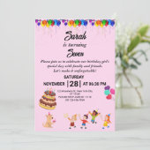 カスタム誕生日招待状付きカラフルデザイン 招待状 (スタンド正面)