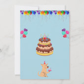 カスタム誕生日招待状付きカラフルデザイン 招待状 (裏面)