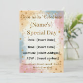 「カスタム誕生日招待状 - 子供&ティーンカード」 招待状 (スタンド正面)
