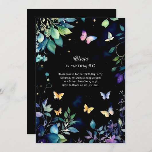 カスタム誕生日招待状 招待状 (正面/裏面)