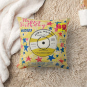カスタム誕生日枕レトロビニールレコード45RPM クッション (ブランケット)
