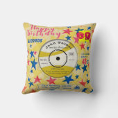 カスタム誕生日枕レトロビニールレコード45RPM クッション (裏面)