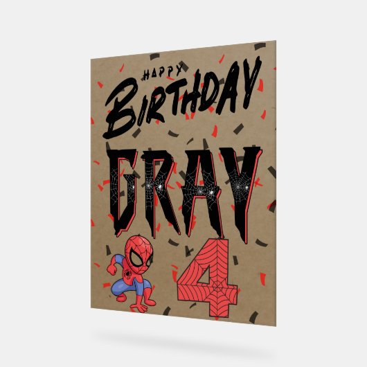 カスタム誕生日標識 アクリルサイン (傾斜)