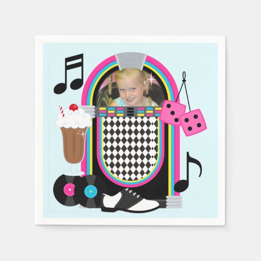 カスタム誕生日紙ナプキンス スタンダードカクテルナプキン (正面)