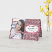 カスタム誕生日(レース&写真付き) カード (黄色い花)