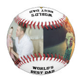 カスタム誕生日/父の日の野球のパパ 野球ボール (裏面)
