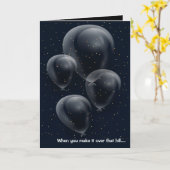 カスタム誕生日(黒)の吹き出し カード (黄色い花)